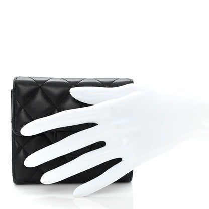 Chanel Lambskin Quilted Small Compact Wallet Black 2 of 9