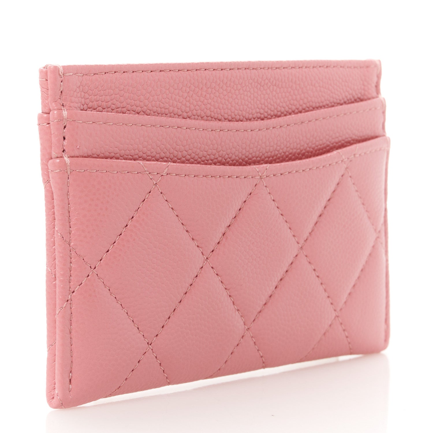 Chanel Caviar Quilted Card Holder Dark Pink 3 of 10