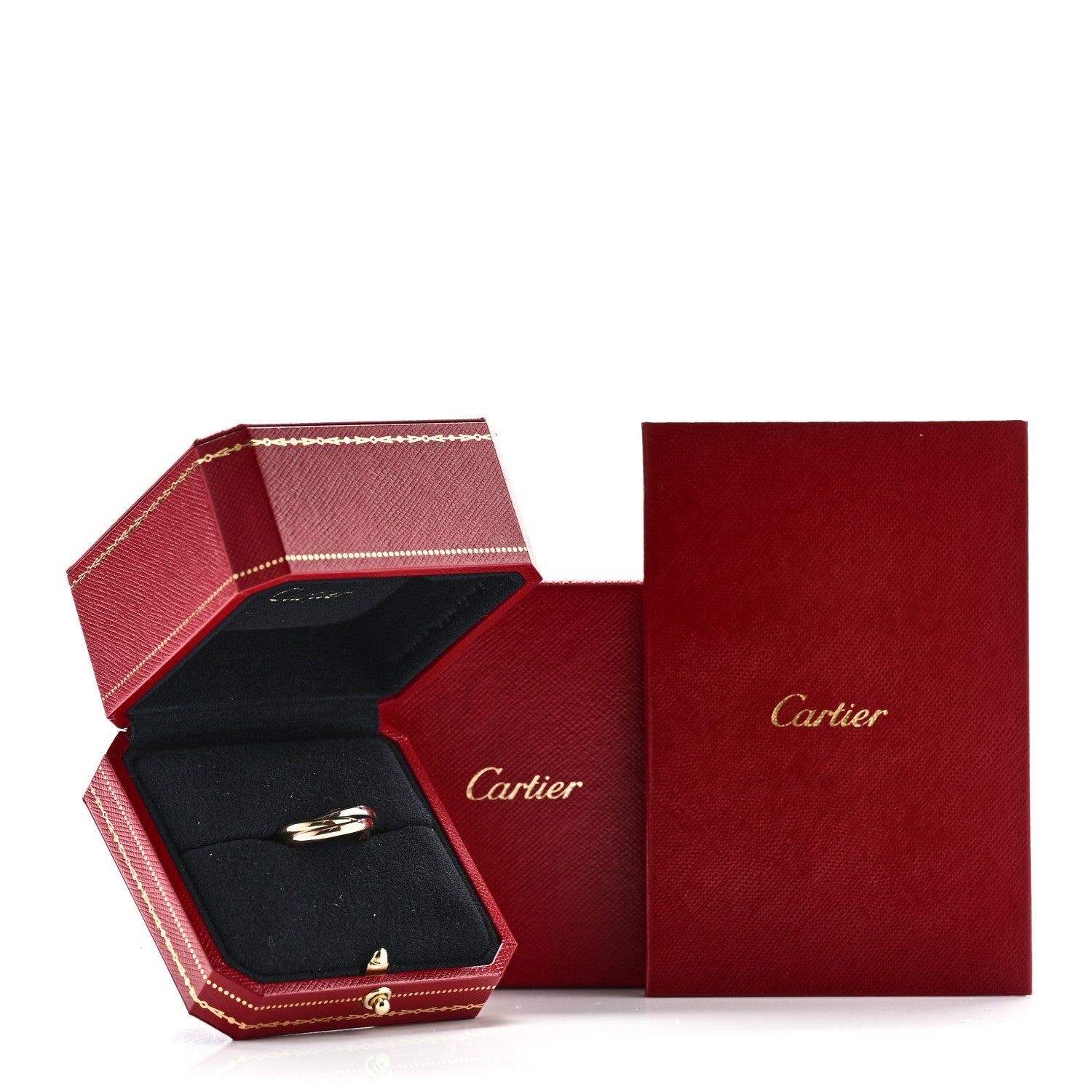 Cartier 18K Pink Yellow White Gold Small Trinity Ring 54 7 5 of 5