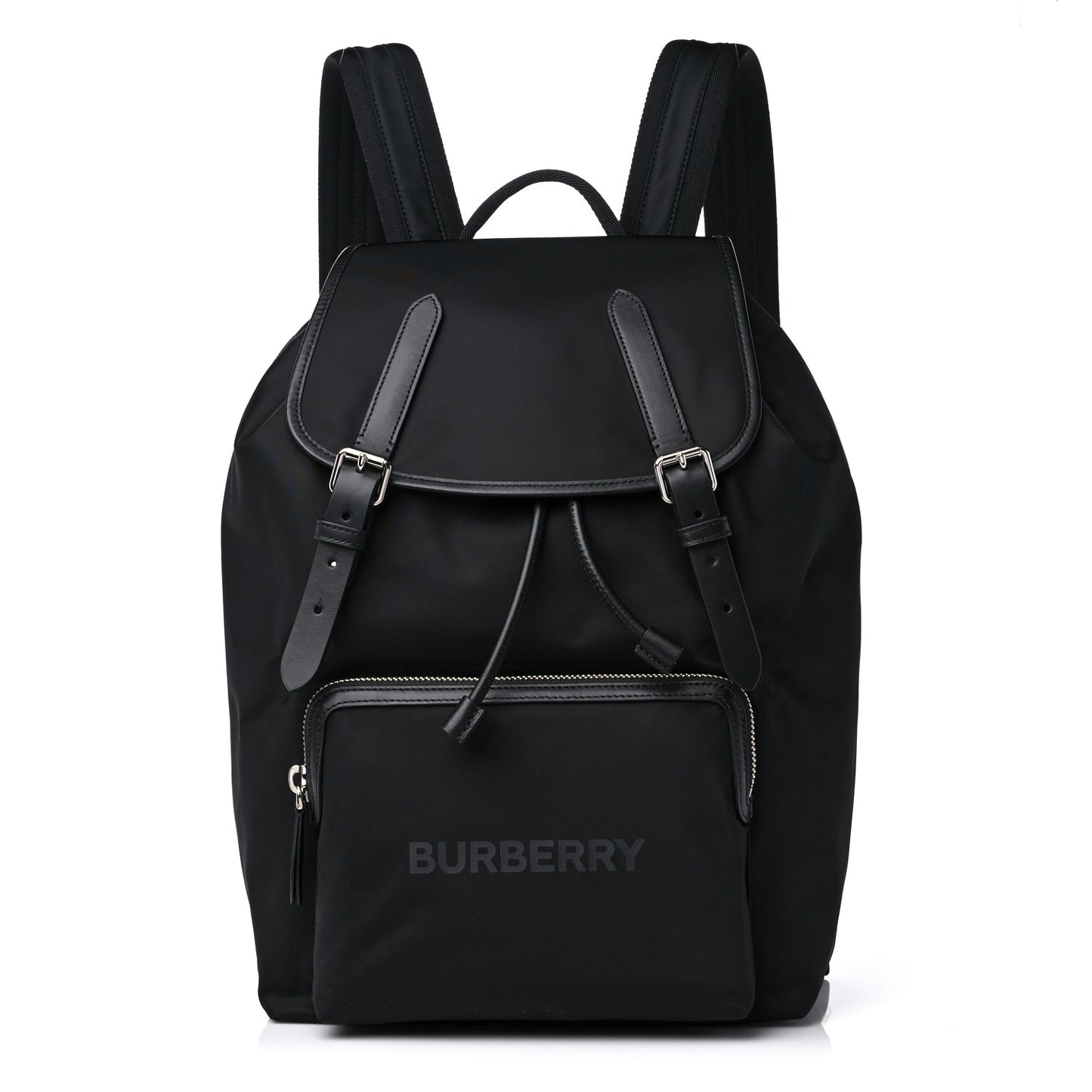 Nylon Logo Print Backpack Black