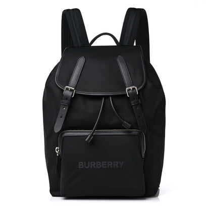 Burberry Nylon Logo Print Backpack Black 1 of 8