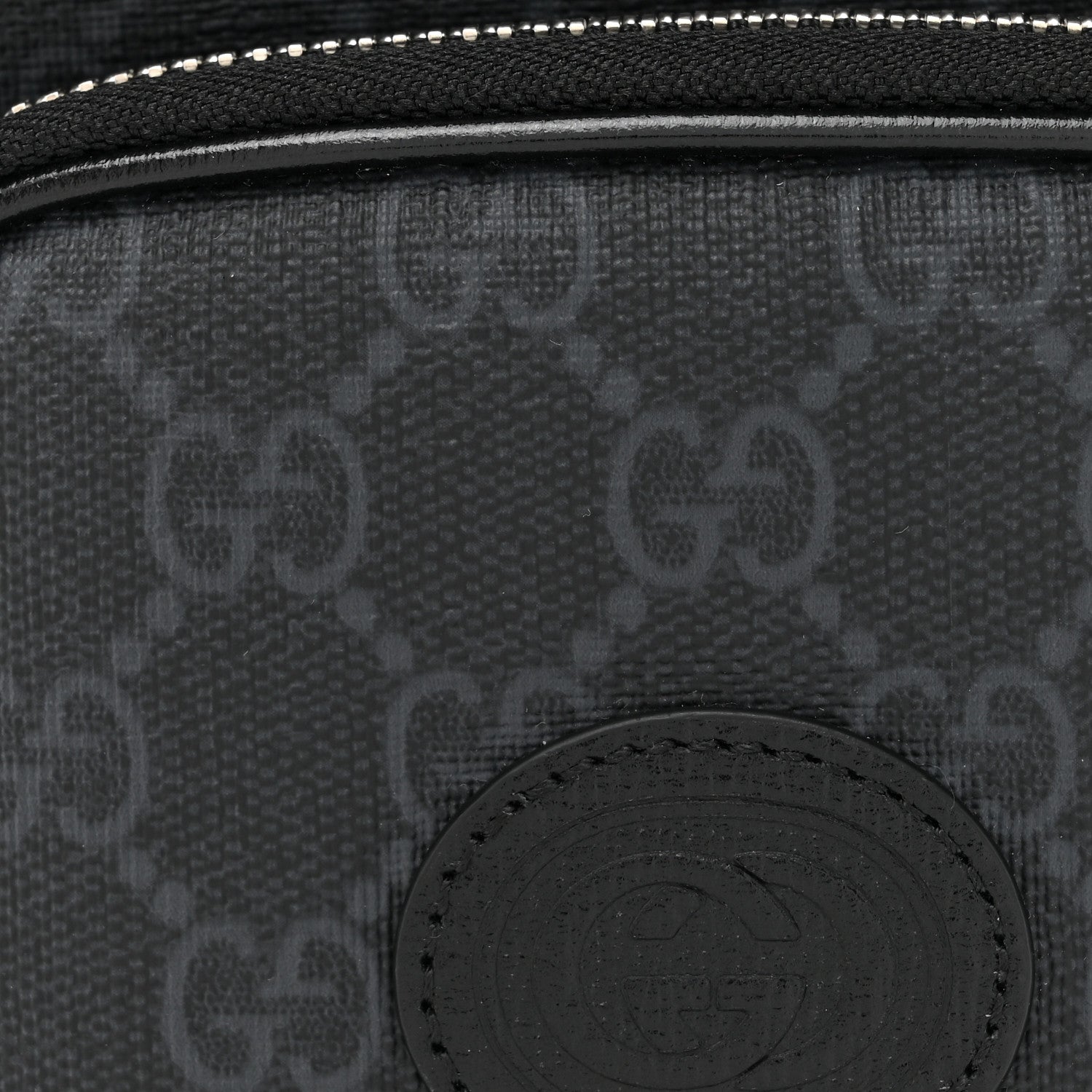 Gucci GG Supreme Monogram Azalea Calfskin Mini Retro Interlocking G Bag Black 8 of 11