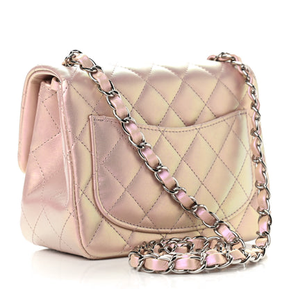 Chanel Iridescent Lambskin Quilted Mini Square Flap Pink 3 of 9