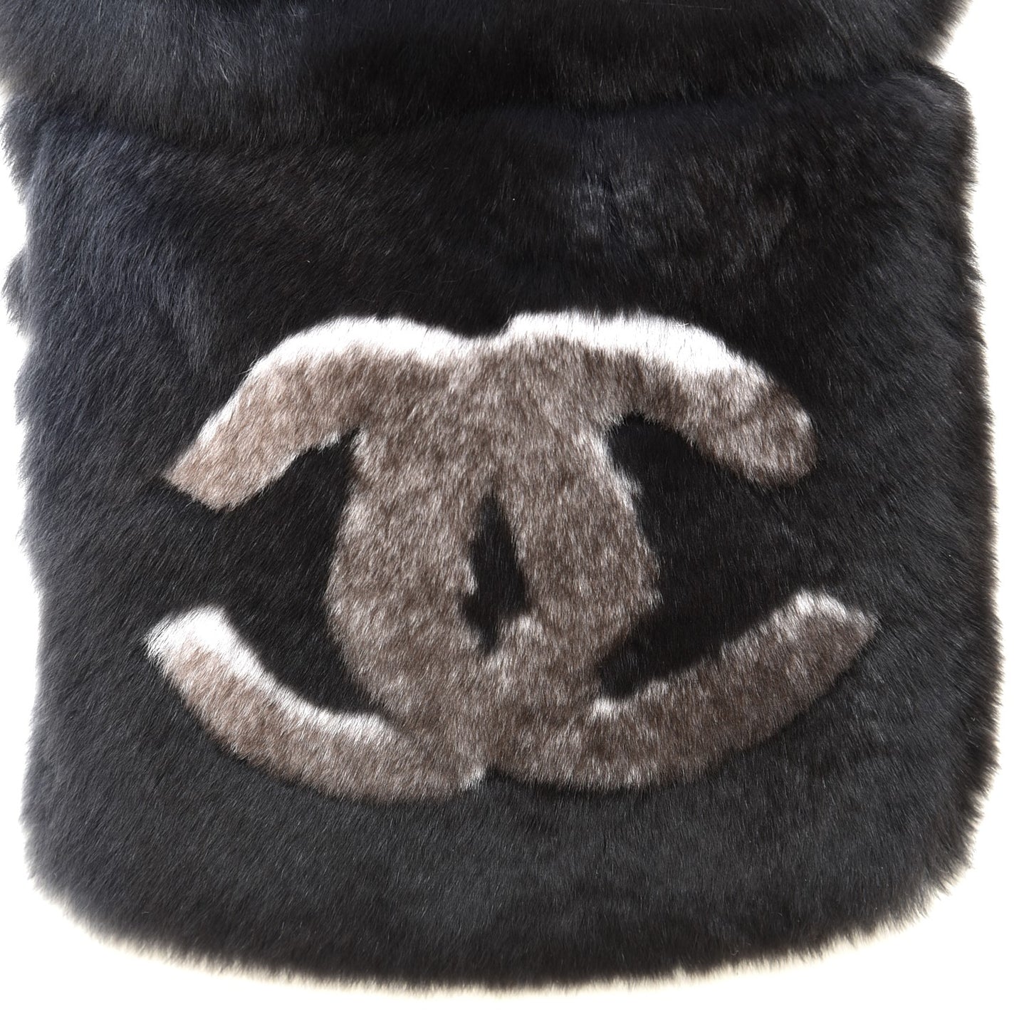 Orylag Rabbit Fur CC Scarf Black Grey