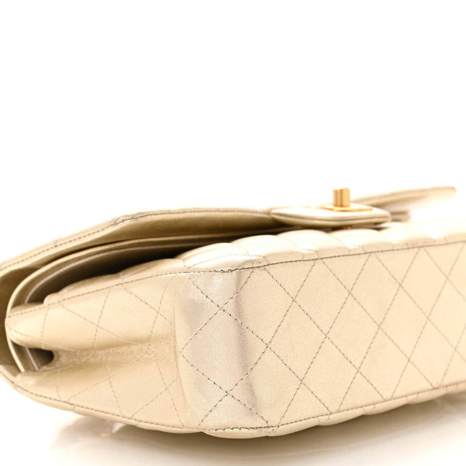 Chanel Metallic Lambskin Quilted Medium Double Flap Gold 9 of 11