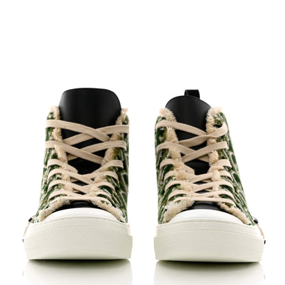 Christian Dior Tapestry Oblique Mens B23 High Top Sneakers 42 Olive 2 of 10