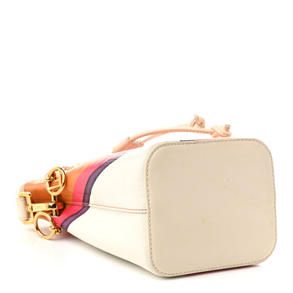 Fendi Vitello King F is Fendi FF Embossed Striped Mini Mon Tresor Bucket Bag Light Rose Multicolor White Ice 4 of 12