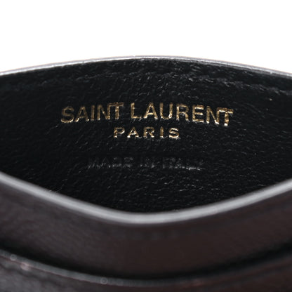Saint Laurent Grain De Poudre Matelasse Chevron Monogram Credit Card Case Black 6 of 8