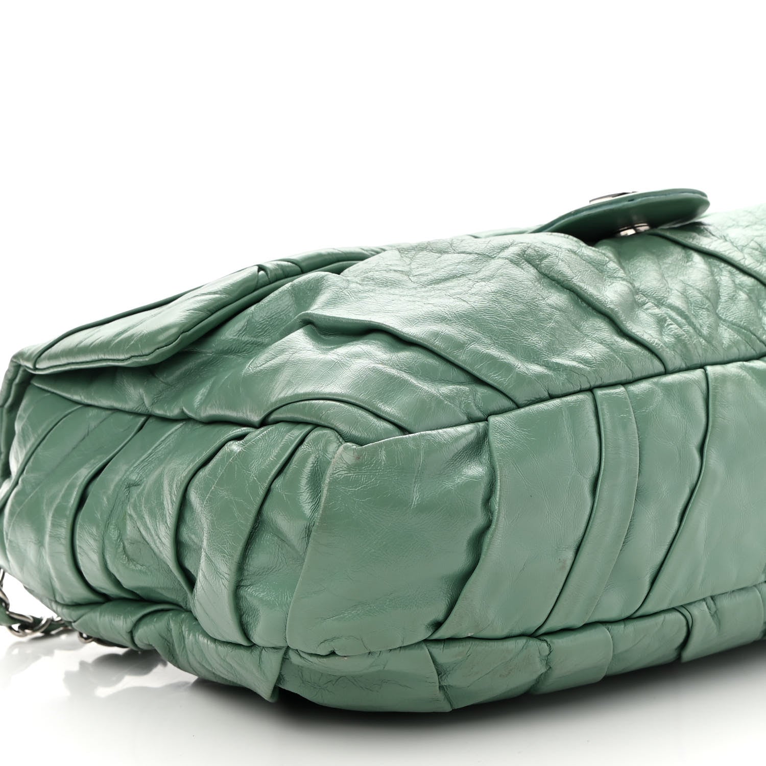 Chanel Glazed Calfskin Twisted Maxi Flap Green 7 of 10