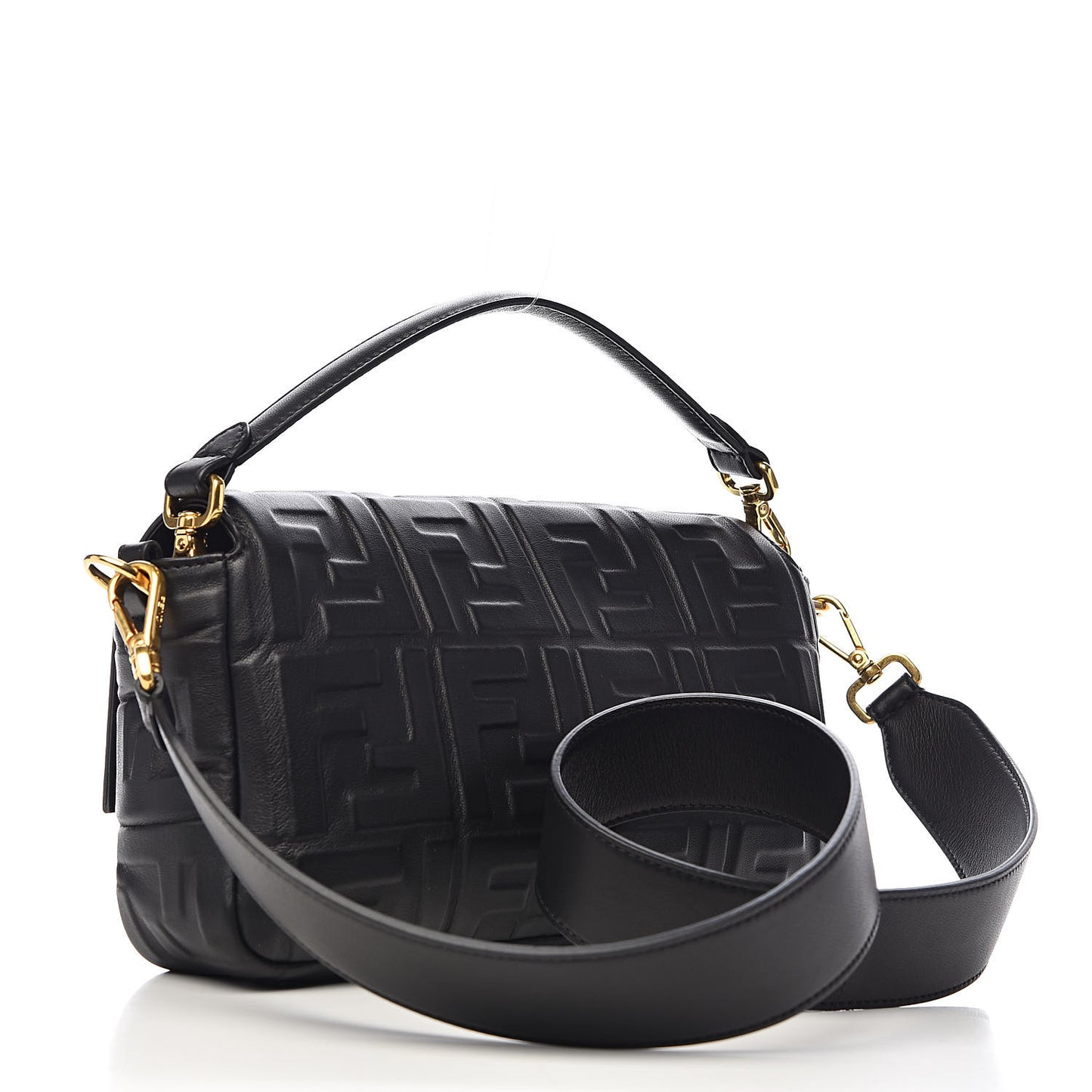 Nappa FF 1974 Embossed Baguette Black