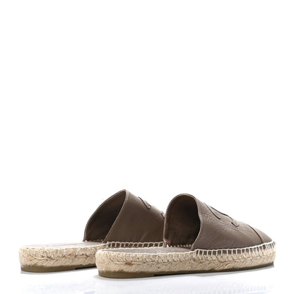 Chanel Calfskin CC Espadrille Mules 37 Dark Beige 4 of 7