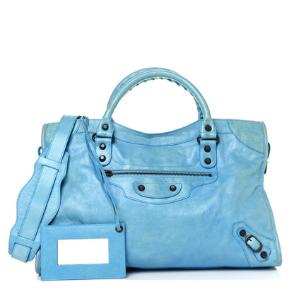 Balenciaga Agneau Classic Hardware City Bleu Paon 1 of 12