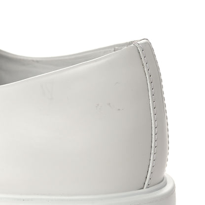 Prada Spazzolato Rois Metal Triangle Logo Monolith 55mm Loafers 38.5 White 10 of 11