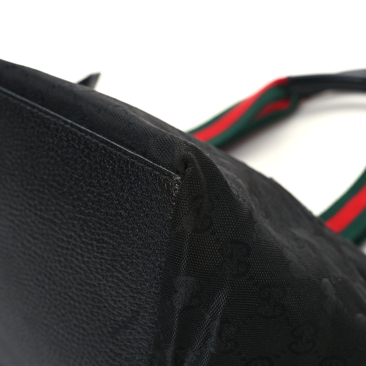 GG Monogram Small Web Handle Bucket Tote Black