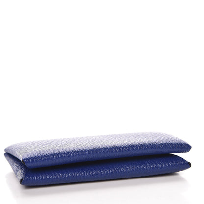 Hermes Chevre Mysore Calvi Card Case Bleu Encre 4 of 7