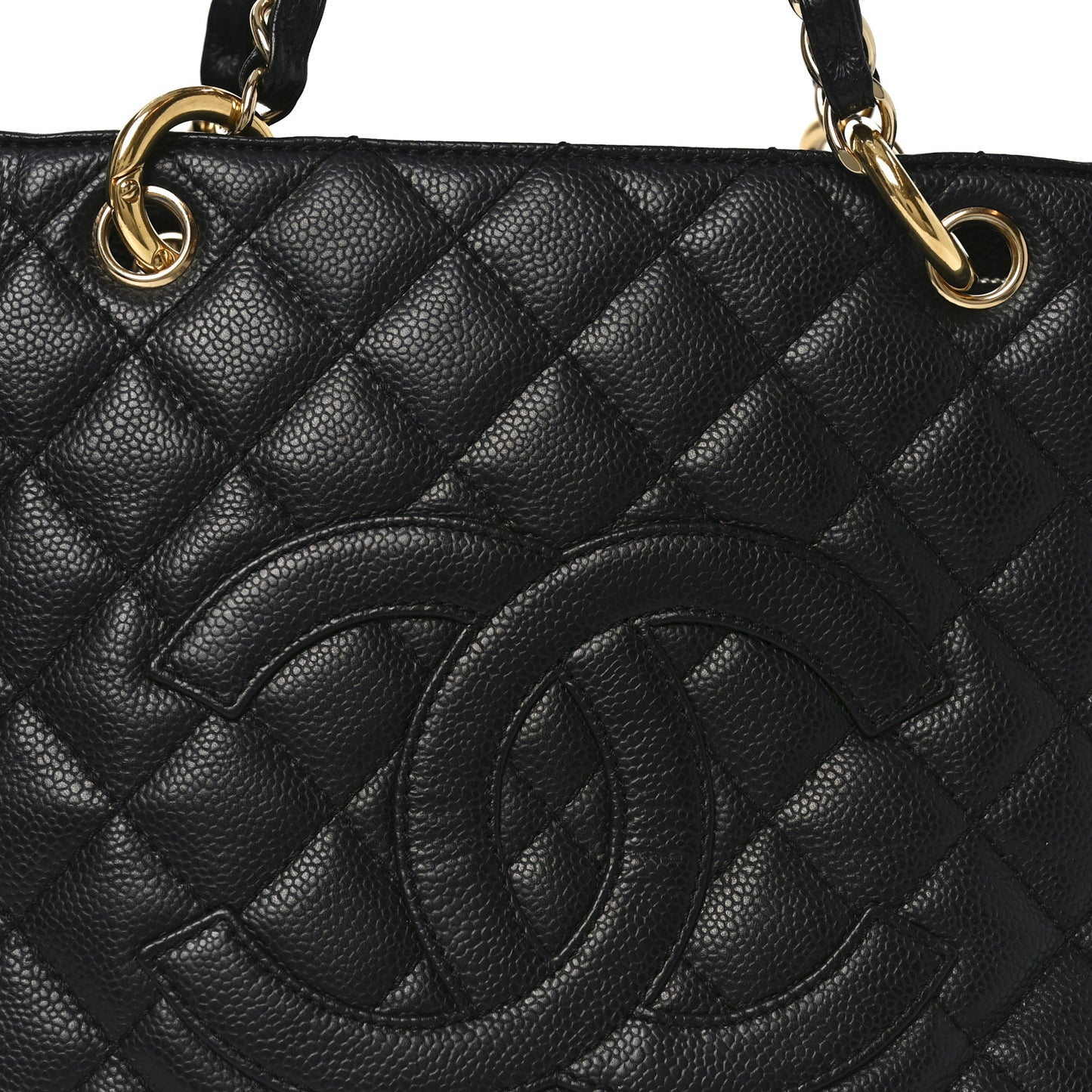 Caviar Quilted Grand Shopping Tote GST Black