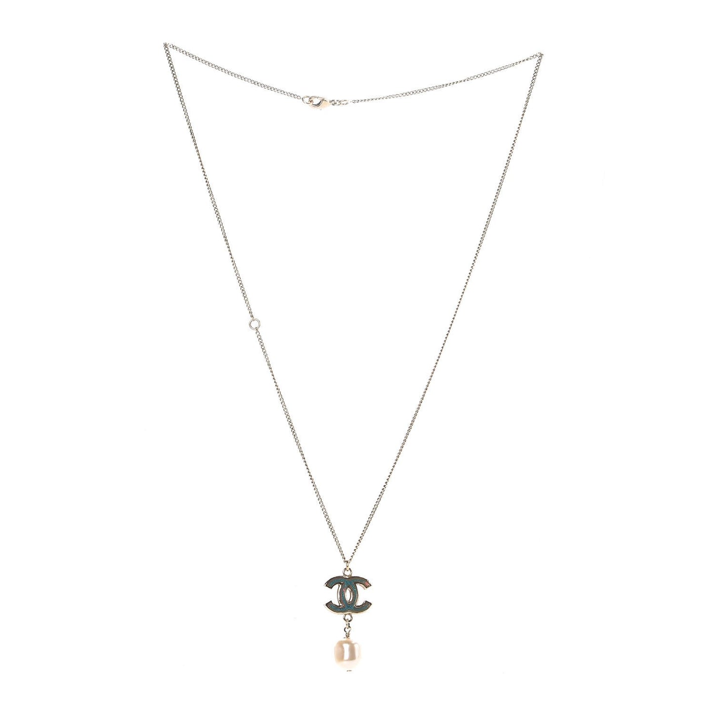 Resin Holographic Pearl CC Drop Necklace