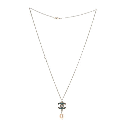 Chanel Resin Holographic Pearl CC Drop Necklace 3 of 6