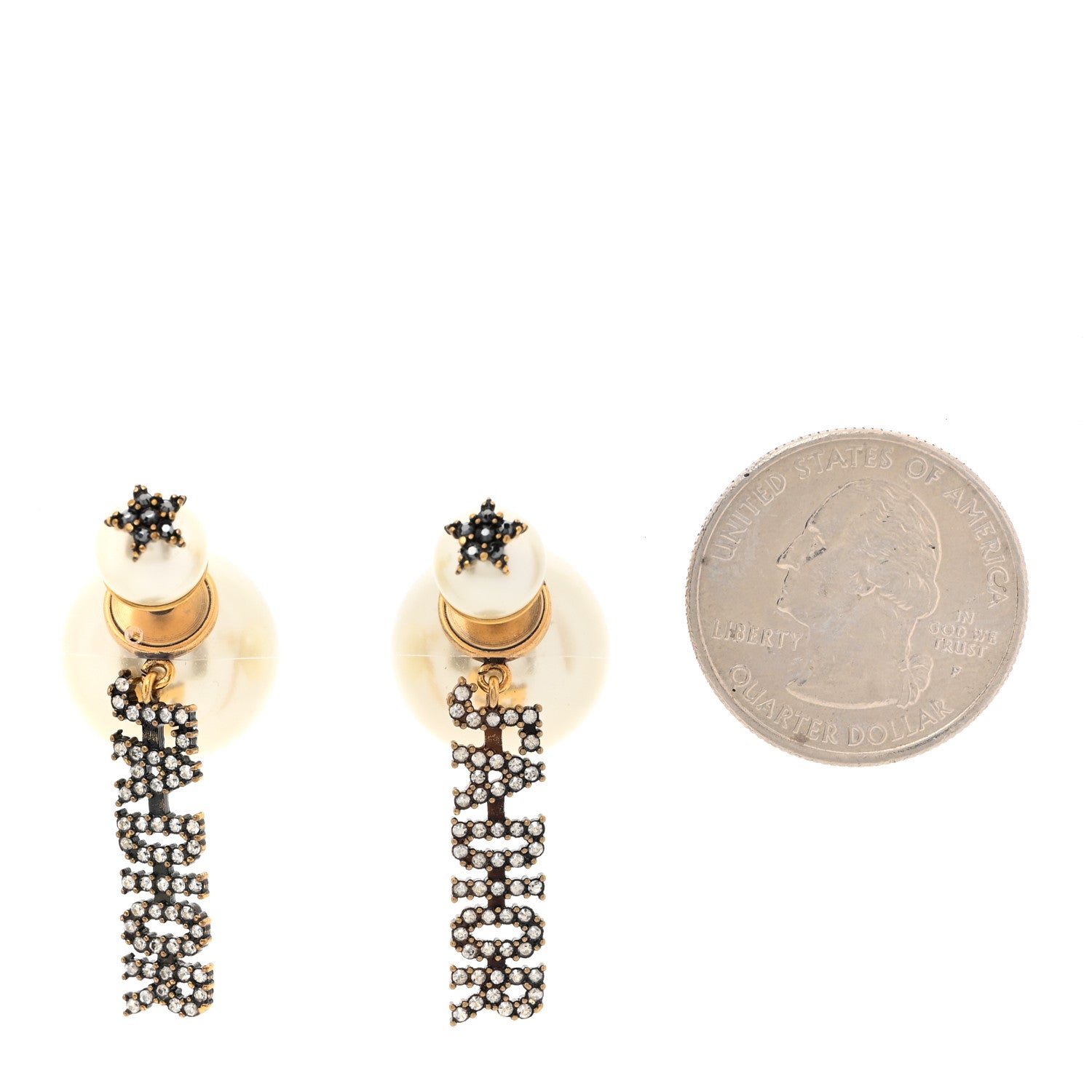 Christian Dior Pearl Crystal J'Adior Tribal Earrings Gold 2 of 5
