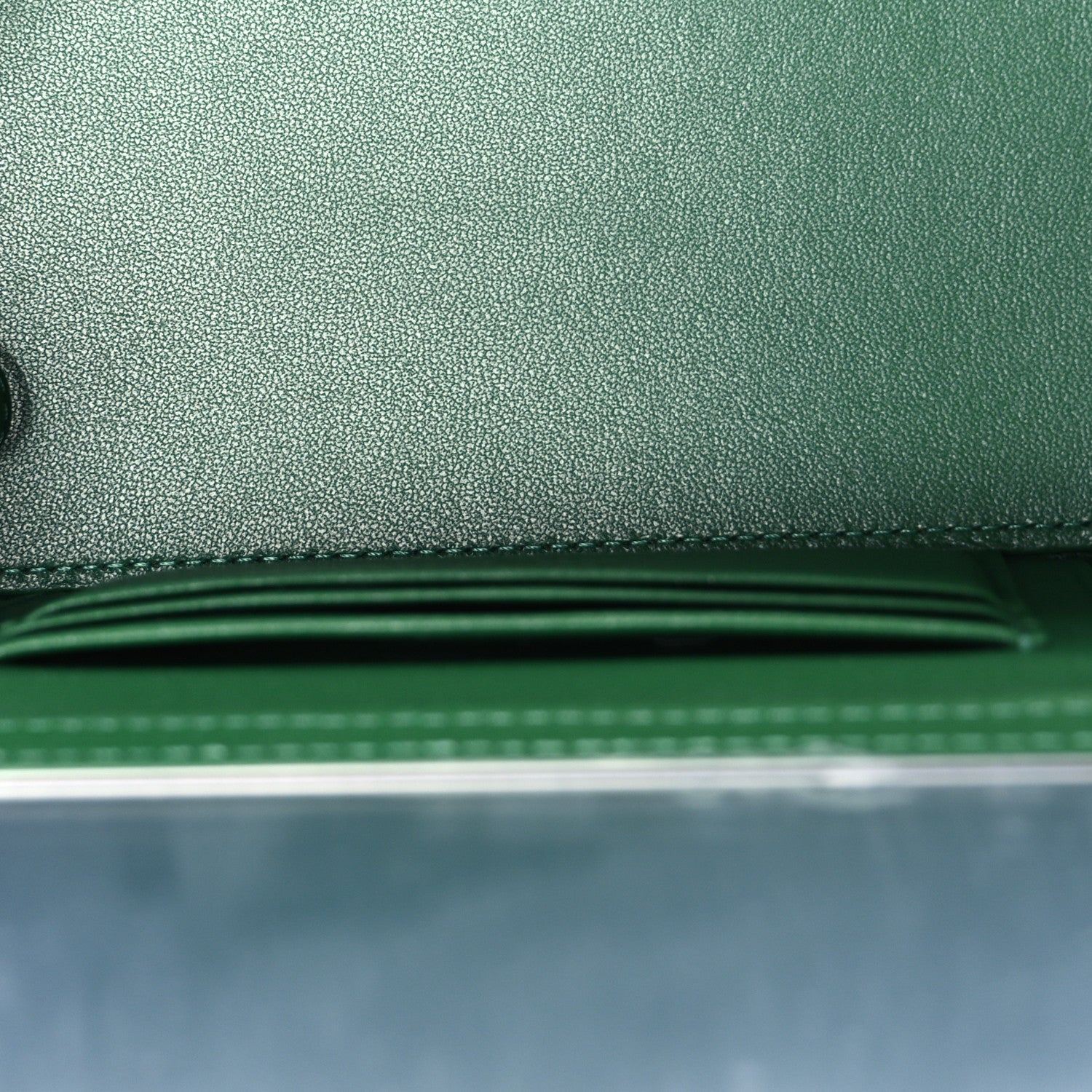 Chanel Calfskin Crocodile Embossed Exoticoco Small Top Handle Vanity Case With Chain Emerald 5 of 10