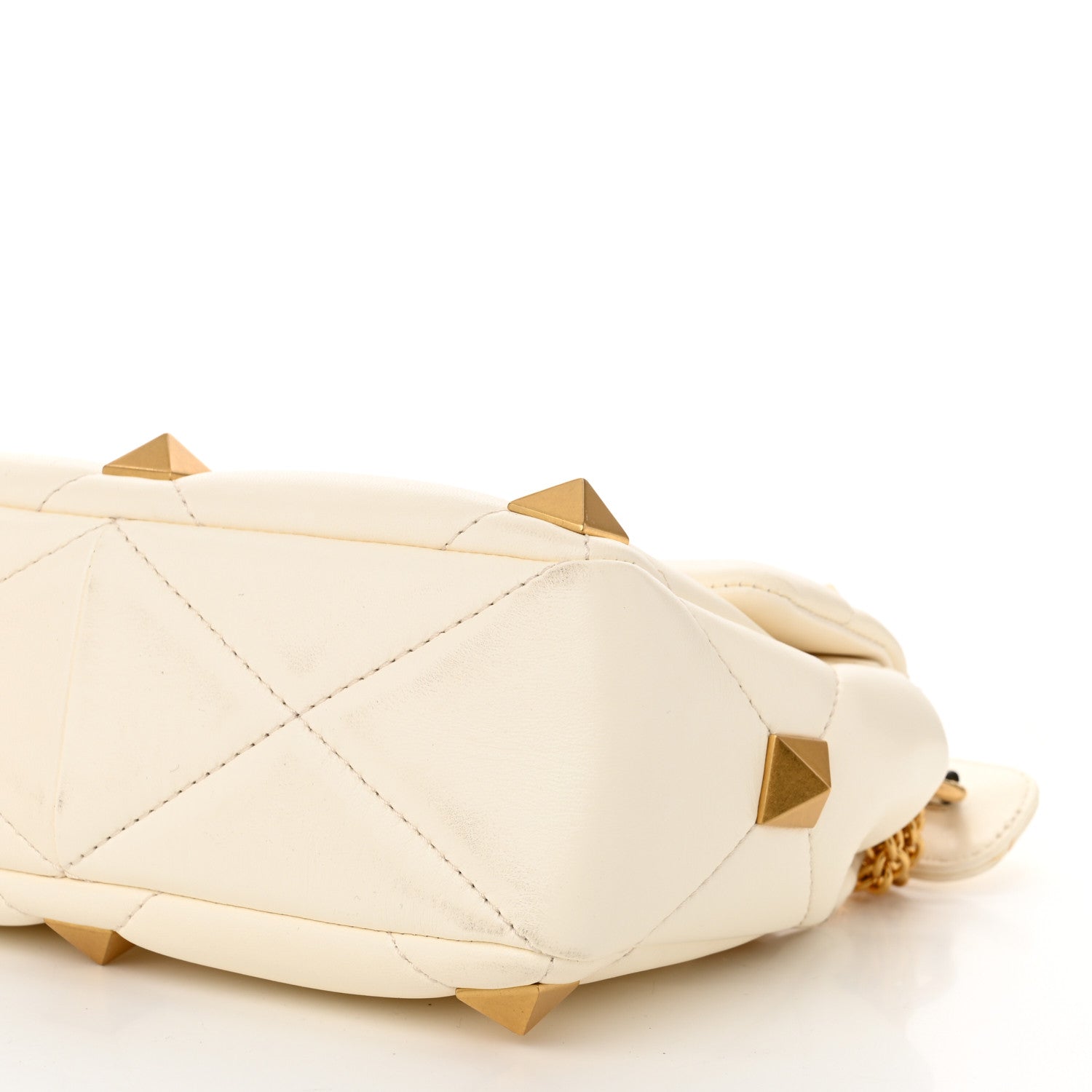 Valentino Garavani Nappa Medium Roman Stud Shoulder Bag Ivory 9 of 9