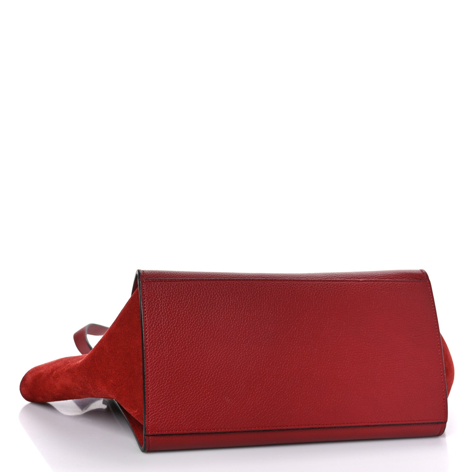 Celine Drummed Calfskin Suede Small Trapeze Merlot 3 of 8