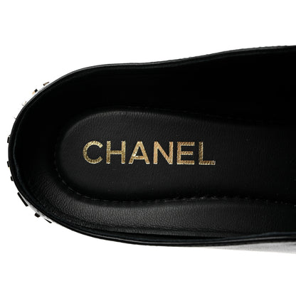 Chanel Lambskin Grosgrain Cap Toe Sneaker Mules 40 Black 6 of 8
