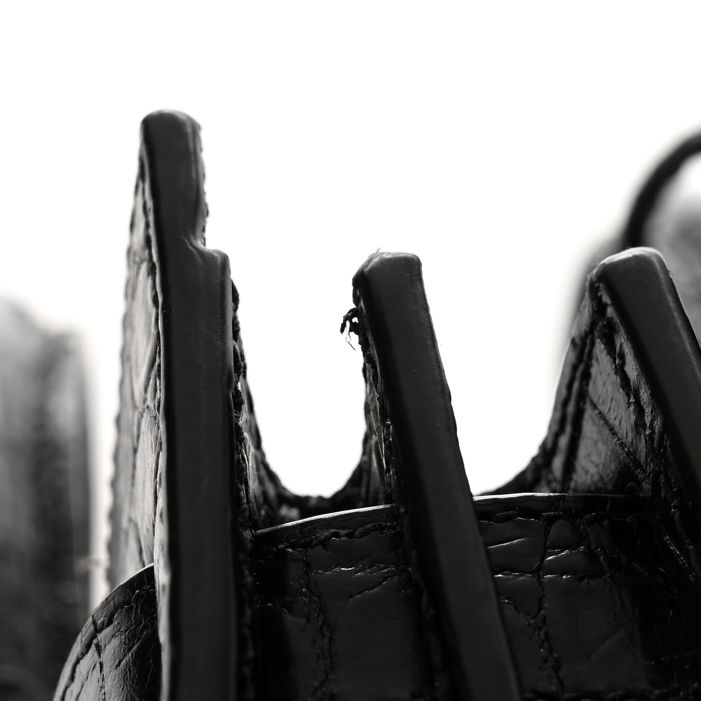 Calfskin Crocodile Embossed Nano Sac De Jour Black
