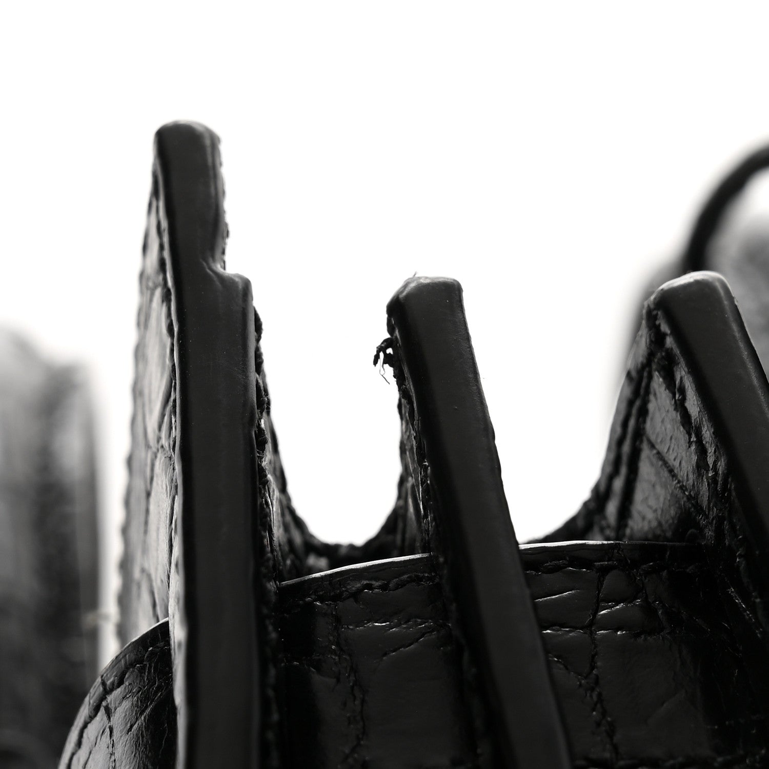 Saint Laurent Calfskin Crocodile Embossed Nano Sac De Jour Black 13 of 14