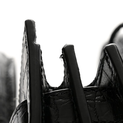 Saint Laurent Calfskin Crocodile Embossed Nano Sac De Jour Black 13 of 14