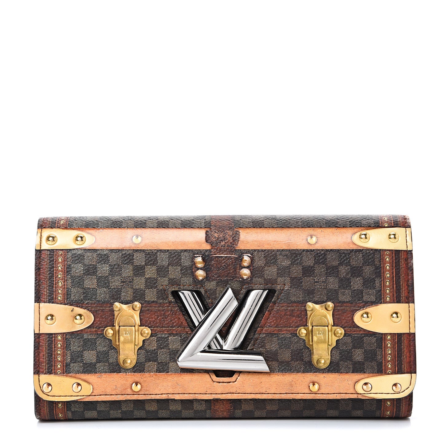 Transformed Damier Ebene Time Trunk Twist Wallet