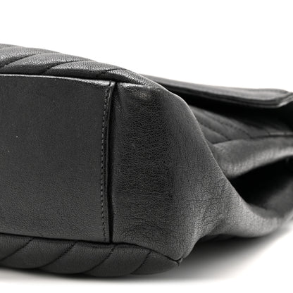 Saint Laurent Sheepskin Matelasse Chevron Monogram Monochrome Large College Satchel Black 10 of 14