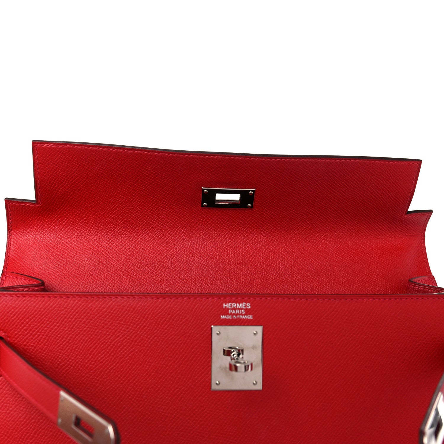 Hermes Epsom Kelly Sellier 32 Rouge Casaque 9 of 45