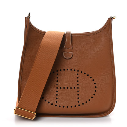 Hermes Taurillon Clemence Evelyne III PM Gold 1 of 9