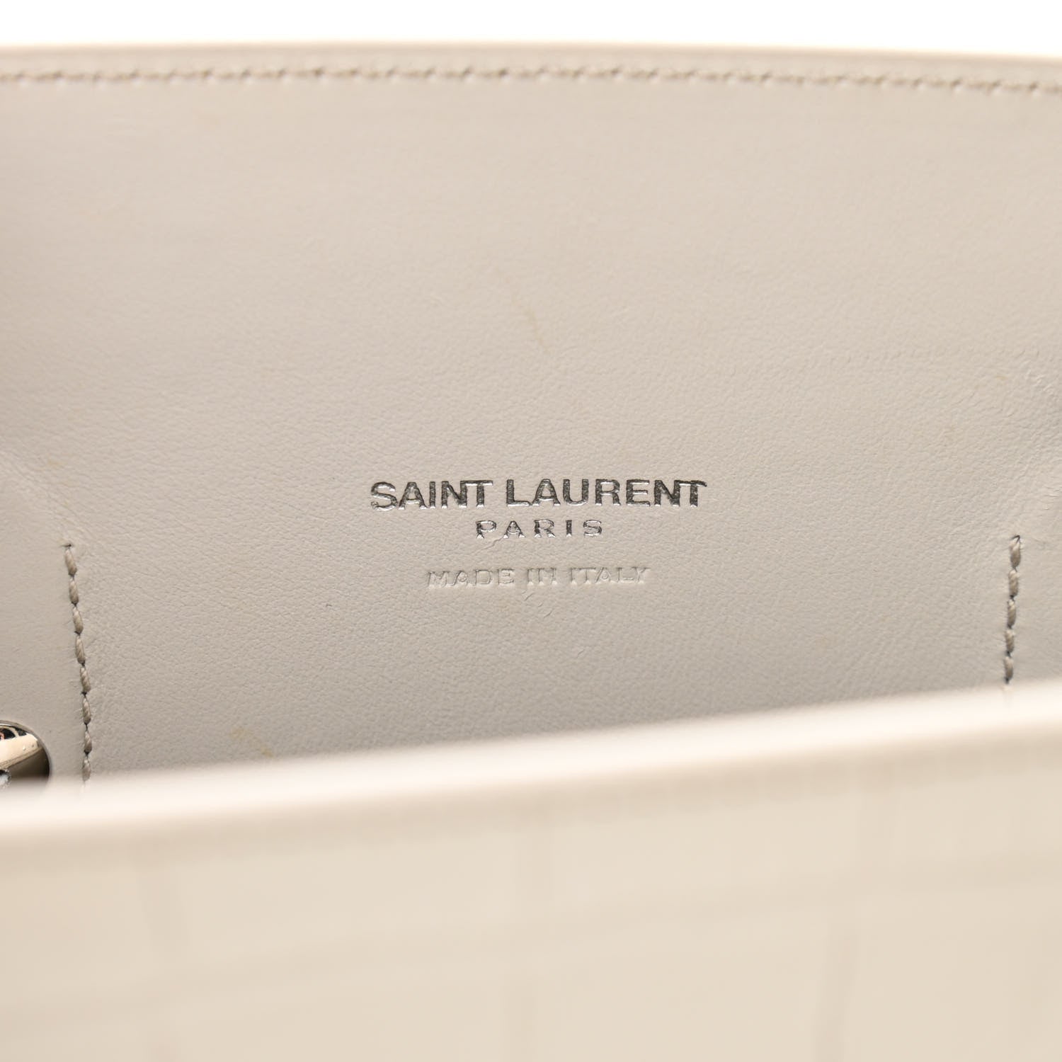 Saint Laurent Calfskin Crocodile Embossed Baby Sac De Jour Gris Perle 6 of 13