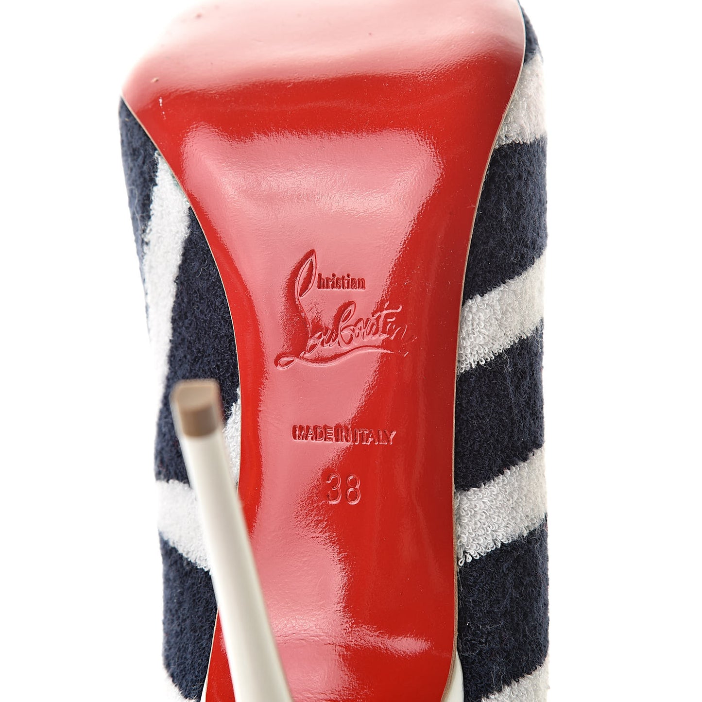 Sponge Fabric Shiny Nappa Decollete Spa 100 Pumps 38 Navy White