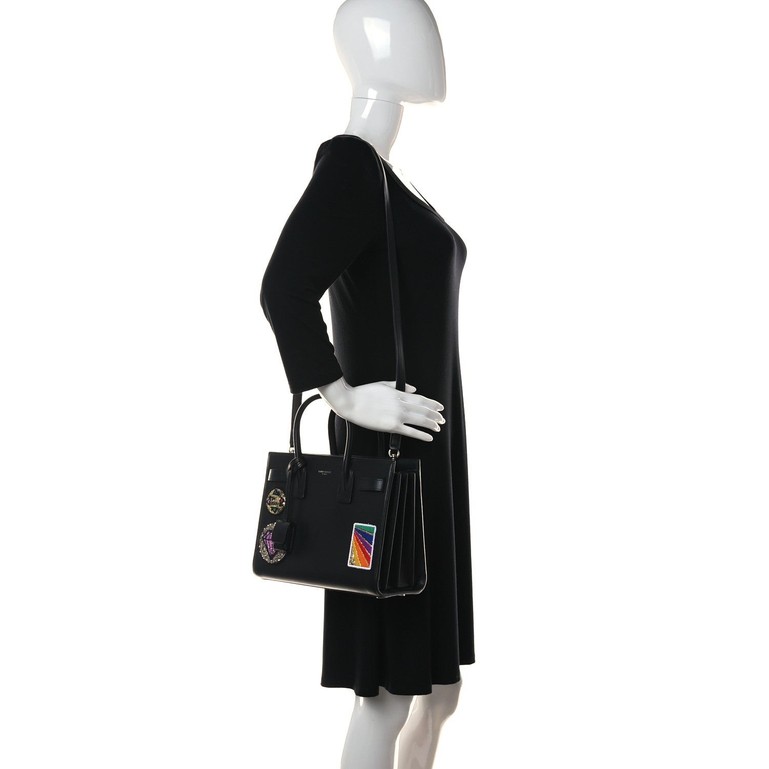 Saint Laurent Calfskin Patchwork Baby Sac De Jour Black Multi 2 of 11
