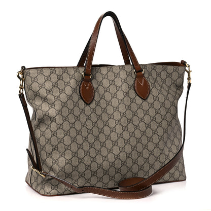 Gucci Soft GG Supreme Monogram Blind For Love Embroidered Medium Crossbody Tote Beige Tuscany Multicolor 3 of 20