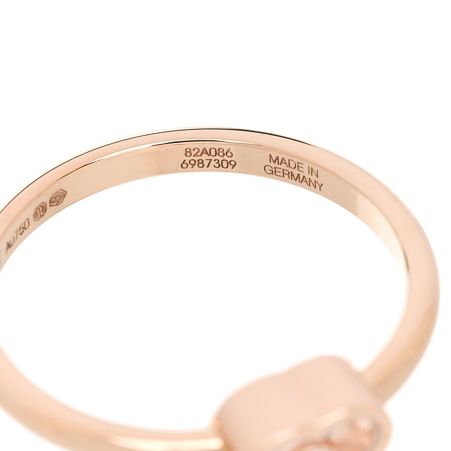 18K Rose Gold Diamond Happy Heart Ring 55 7.25