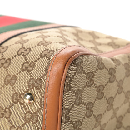 Gucci Monogram Vintage Web Medium Boston Tobacco 10 of 17