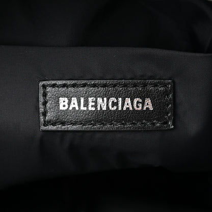 Balenciaga Recycled Sport Nylon Polka Dot Logo Embroidered Wheel Drawstring Bucket Bag Black White 6 of 10