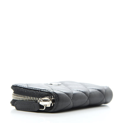 Chanel Lambskin Quilted Zip Coin Purse Black 4 of 10