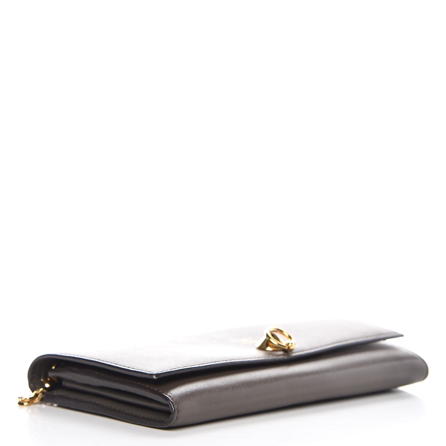 Fendi Vitello Liberty Century Lucido By The Way Continental Wallet On Chain Carbone 4 of 8