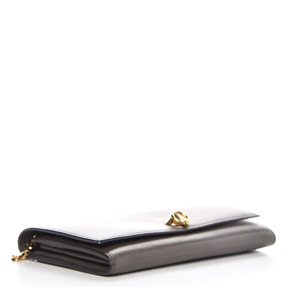 Fendi Vitello Liberty Century Lucido By The Way Continental Wallet On Chain Carbone 4 of 8
