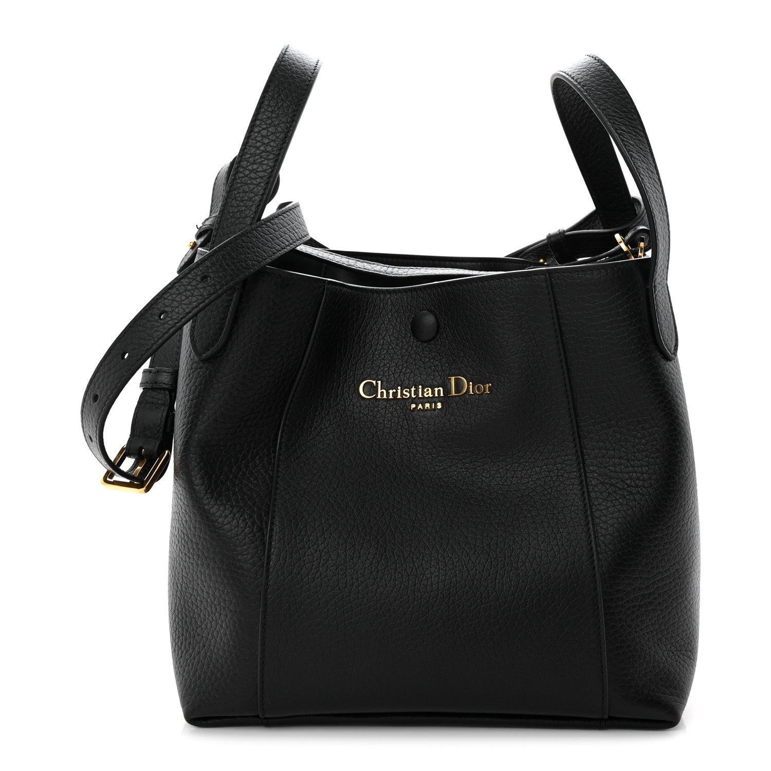 Christian Dior Calfskin Medium Signature Bucket Bag Black 1 of 10