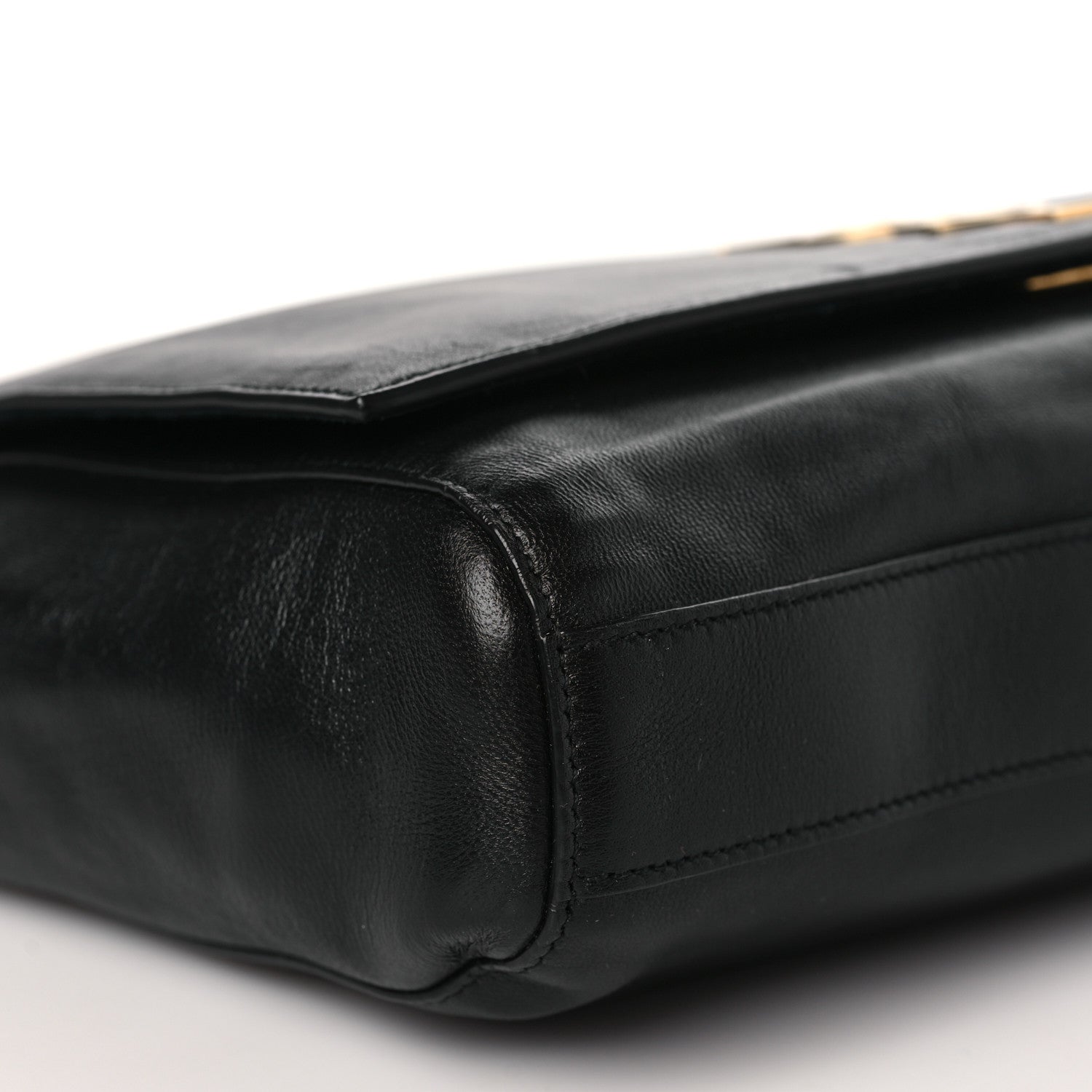 Saint Laurent Smooth Calfskin Suede Medium Reversible Monogram Kate Satchel Black 13 of 14
