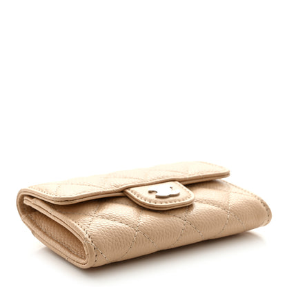 Chanel Caviar Quilted Flap Card Holder Wallet Beige 4 of 9
