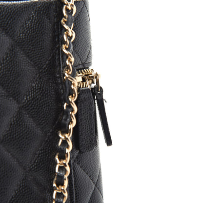 Chanel Caviar Quilted Phone Holder With Chain Black 7 of 10