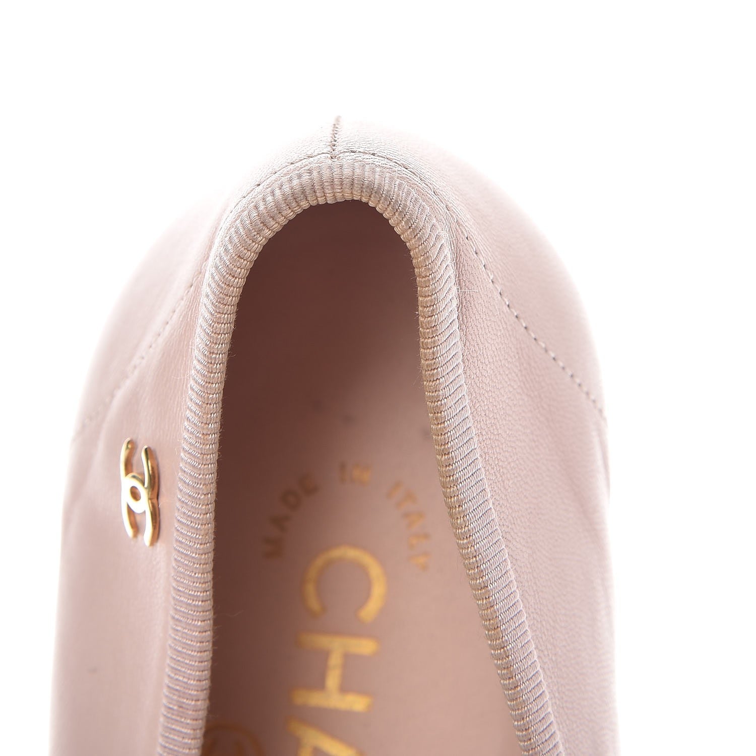 Chanel Lambskin Patent Cap Toe CC Ballerina Flats 37 Rose Clair 13 of 30