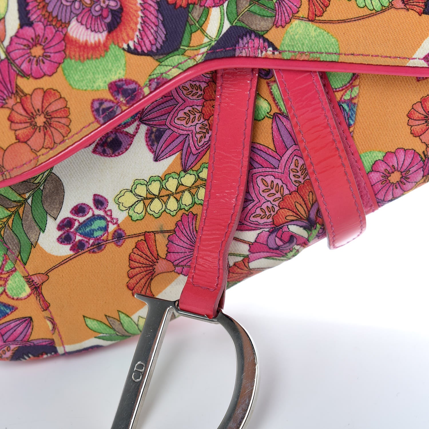 Christian Dior Canvas Floral Saddle Bag Multicolor 11 of 13